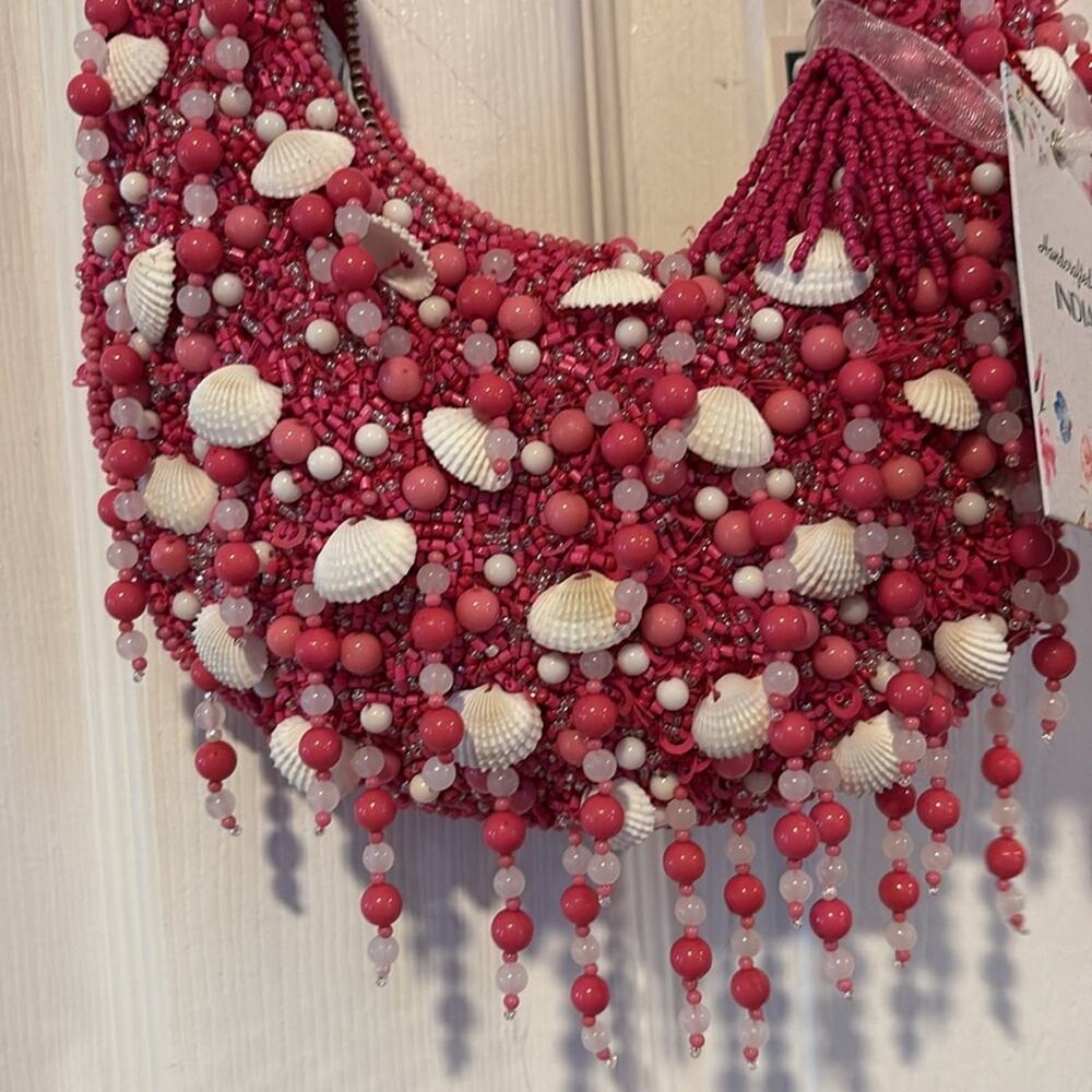 BNWT Viral Handmade Beaded Boho Bag with Shell Embellishments – Made in India - Picture 2 of 9
